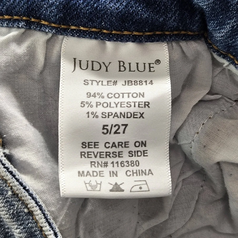 Judy Blue Women Jeans 5/27 Light Denim JB8814‎ Skinny Distressed Raw Hem